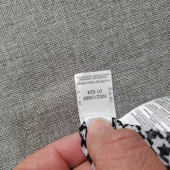 BROOKS BROTHERS Shirt Womens Small Relaxed Houndstooth Blouse Chiffon New - Picture 9 of 16